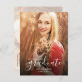 シックな卒業パーティーの写真 インビテーションポストカード (正面/裏面)