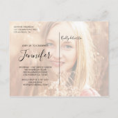 シックな卒業パーティーの写真 インビテーションポストカード (裏面)