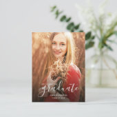 シックな卒業パーティーの写真 インビテーションポストカード (スタンド正面)