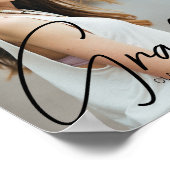 シックな卒業フォトブラックスクリプトオーバーレイパーティー ポスター (角)