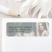 シックな卒業フォトブラックスクリプト差出人住所 ラベル (インサイチュ)