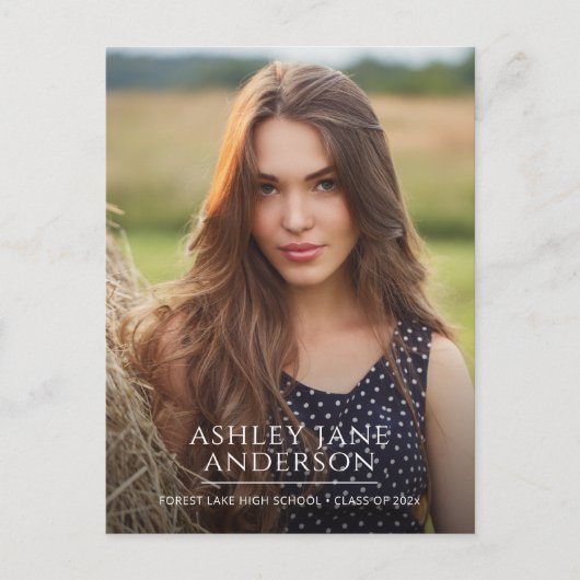 シックな卒業写真の発表 ポストカード (正面)