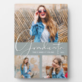 シックな卒業写真コラージオングレー フォトプラーク (正面)