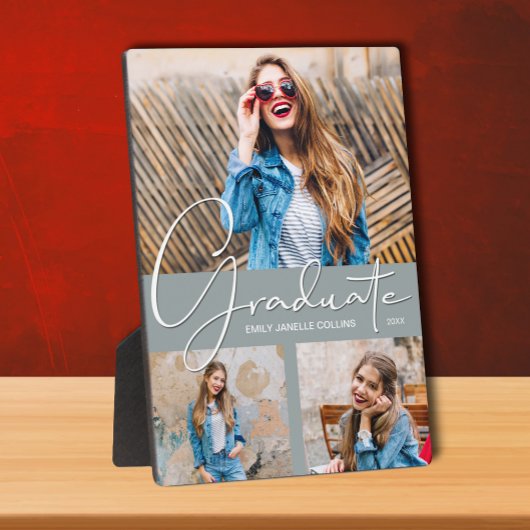 シックな卒業写真コラージオングレー フォトプラーク
