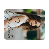 シックな卒業写真手書きスクリプトオーバーレイ マグネット (横)