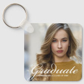 シックな卒業写真2025年パーソナライズされた卒業 キーホルダー (正面)