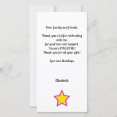 シックな卒業式すごいグレードピンク編集可能 サンキューカード (裏面)