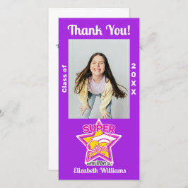 シックな卒業式すごいグレードピンク編集可能 サンキューカード