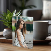 シックな卒業手書きブラックスクリプトオーバーレイ フォトブロック