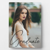 シックな卒業手書きブラックスクリプトフォト フォトプラーク (正面)