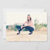 シックな卒業生の黒板の花の写真の卒業 招待状 (裏面)