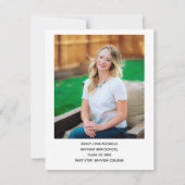 シックな卒業生2025シニア写真完全卒業 案内状 (裏面)