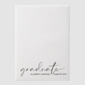 シックな卒業発表Vellumオーバーレイ ベラム紙招待状 (正面)