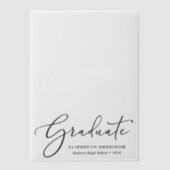 シックな卒業発表Vellumオーバーレイ ベラム紙招待状 (正面)
