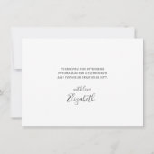 シックな卒業金ゴールドキャップありがとうスクリプト サンキューカード (裏面)