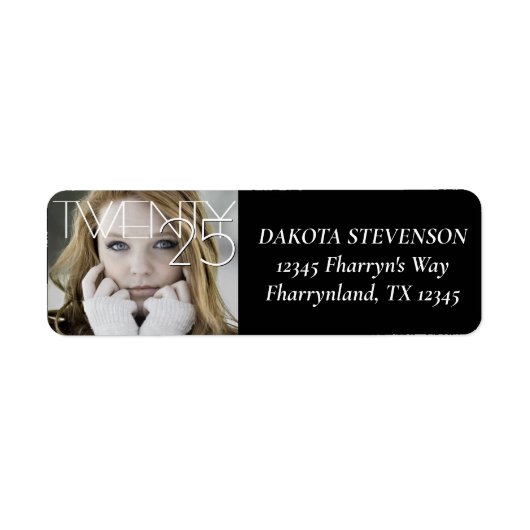 シックな卒業 |クラシックScript Grad Photo ラベル (正面)