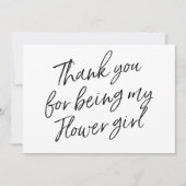 シックな原稿は"であることのために感謝していしています私のフラワー・ガール" サンキューカード (正面)