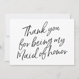 シックな原稿は"であることのために感謝していしています私のメイド・オブ・オーナー（花嫁付き添い人）  サンキューカード