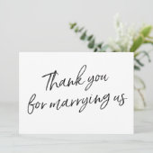 シックな原稿は"結婚するために感謝していしています私達と" サンキューカード (スタンド正面)