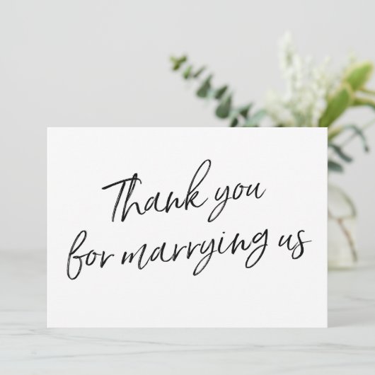 シックな原稿は"結婚するために感謝していしています私達と" サンキューカード (スタンド正面)