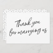 シックな原稿は"結婚するために感謝していしています私達と" サンキューカード (正面/裏面)