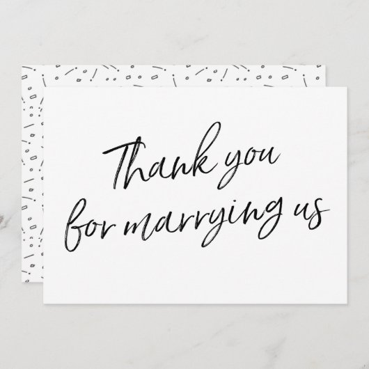 シックな原稿は"結婚するために感謝していしています私達と" サンキューカード (正面/裏面)