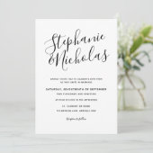 シックな原稿手の執筆結婚式の招待 招待状 (スタンド正面)