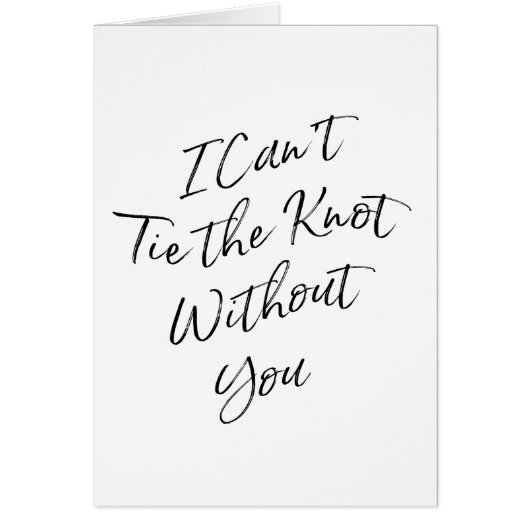シックな原稿"私はあなたなしで結び目を"結ぶことができません (正面)