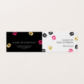 シックな口紅は化粧の紹介カードを示します 名刺 (外部フラット)