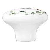 シックな可愛いウッドランドアニマルズグリーン子供部屋デコール セラミックノブ (側面)