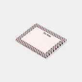 シックな可愛いレトロピンクとブラック水玉模様パターン ポストイット (アングル)