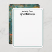 シックな台本の書道の妖精の庭からノート ノートカード (正面/裏面)