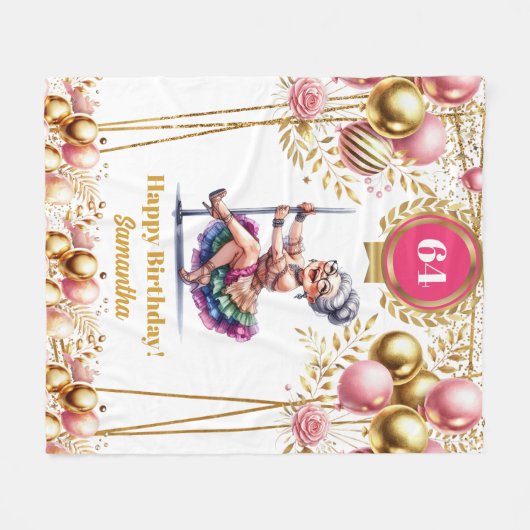 シックな名前をカスタムするおもしろいブランケットおばあちゃん フリースブランケット (正面(横))