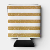 シックな名前をカスタムする金ゴールドストライプのグリッターはクーラー 缶クーラー (裏面)