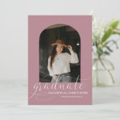 シックな埃っぽいバラアーチ5フォトコラージュ卒業 案内状 (スタンド正面)