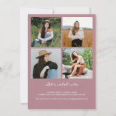 シックな埃っぽいバラアーチ5フォトコラージュ卒業 案内状 (裏面)