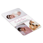 シックな埃っぽいバラピンクのスクリプト名ベビーガールの写真 マグネット (右側)