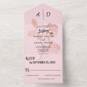 シックな埃っぽいバラフローラオールインワンウェディング招待 オールインワン招待状 (内側)