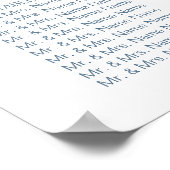 シックな埃っぽいバラフローラシーティングチャート ポスター (角)