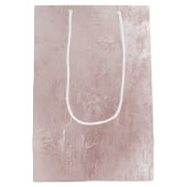 シックな埃っぽいバラ赤面ピンク結婚ズ ミディアムペーパーバッグ (裏面)