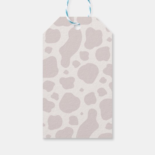 シックな埃っぽいピンクボホハイランドカウガールベビーシャワー ギフトタグ (裏面)