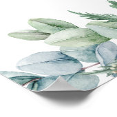 シックな埃っぽいピンク赤面フローラベビーシャワーウェルカム ポスター (角)