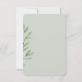 シックな埃っぽいブルーウォーターカラーフローラ 招待状 (裏面)