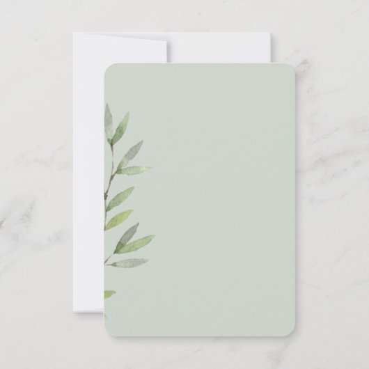 シックな埃っぽいブルーウォーターカラーフローラ 招待状 (裏面)