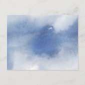 シックな埃っぽいブルーウォーター色、フローラ結婚の詳細 エンクロージャーカード (裏面)