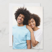 シックな埃っぽいブルースクリプトフォトウェディング日付を保存 (裏面)