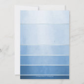 シックな埃っぽいブルーストライプのバチェロレッテ 招待状 (裏面)