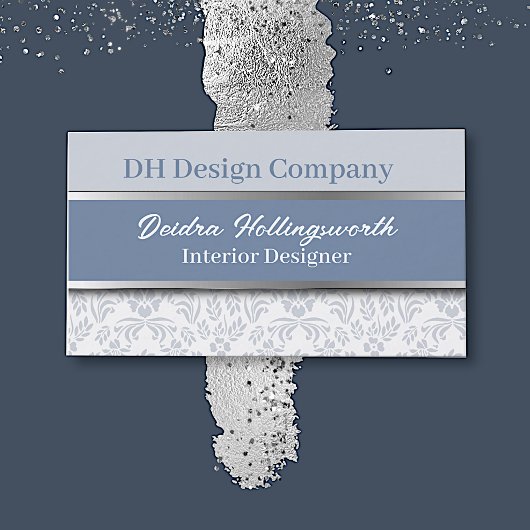 シックな埃っぽいブルー 名刺