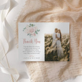シックな埃のバラユーカリ結婚スの写真 サンキューカード