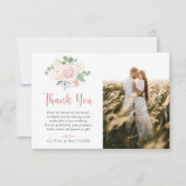 シックな埃のバラユーカリ結婚スの写真 サンキューカード (正面)